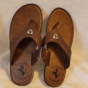 Burberry Dark Brown Men's Flip-Flops Size 43